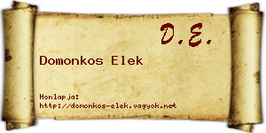 Domonkos Elek névjegykártya