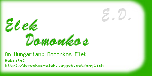elek domonkos business card